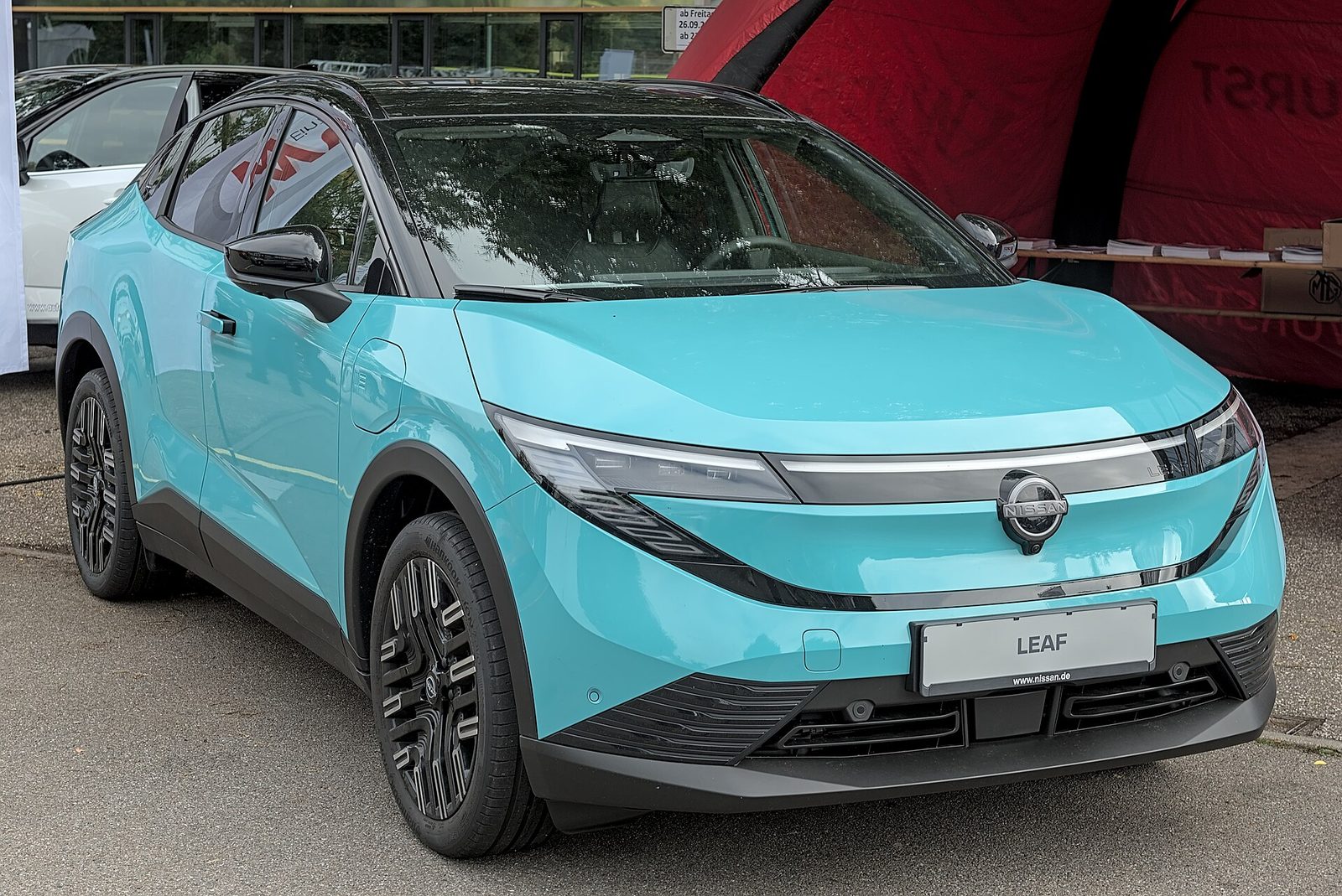 Nissan Leaf — photo by Alexander Migl, CC BY-SA 4.0, via Wikimedia Commons